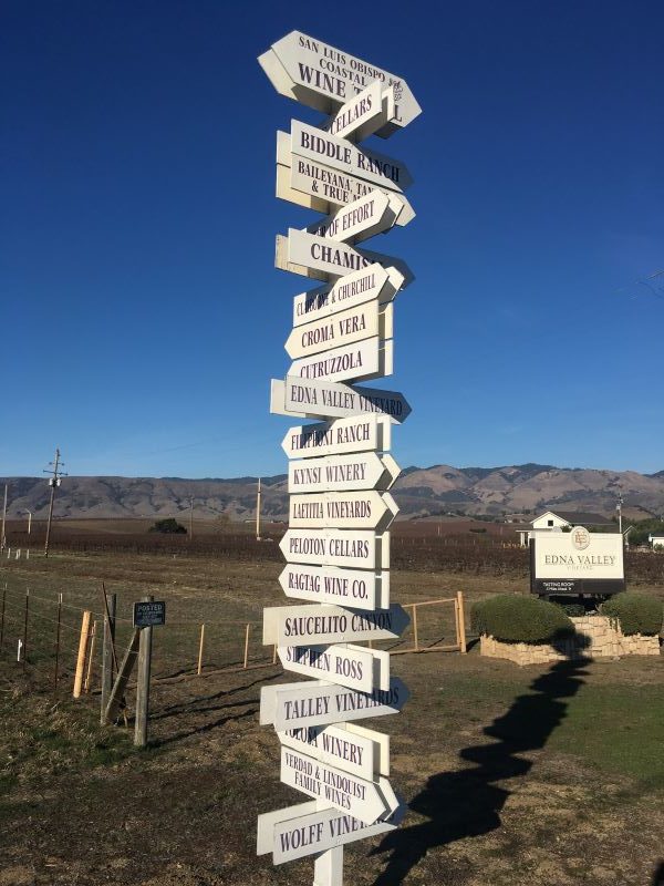 Edna Valley Wine Trail Sign